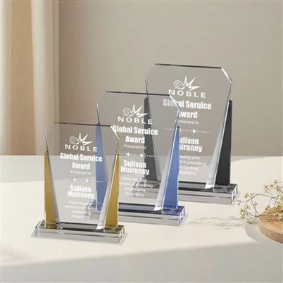 Tlws plac grisial wedi'i engrafio